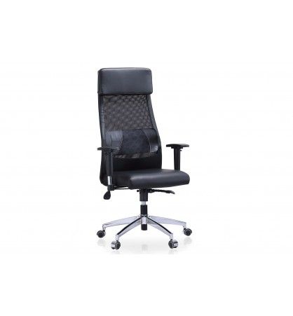 SILLÓN GIRATORIO AIRFLOW SÍMIL PIEL / RED TRANSPIRABLE