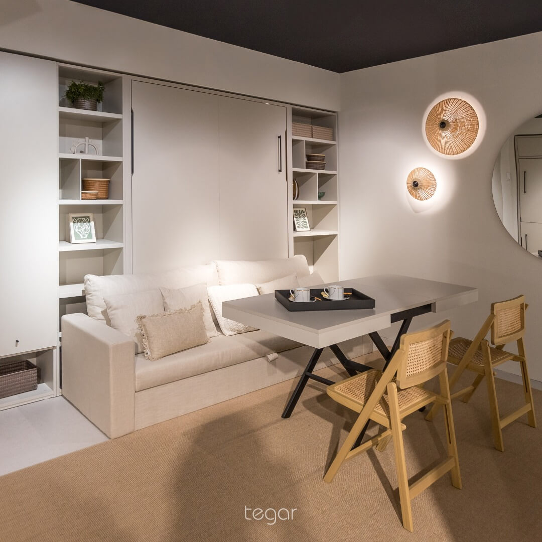 CAMA ABATIBLE CON MESA EXTENSIBLE Y REGULAR