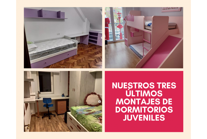 ¡Nuestros últimos 3 Montajes de Dormitorios Juveniles! ¿Qué os parecen?