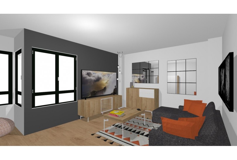 Un salón moderno y con encanto, así es nuestro último proyecto de interiorismo
